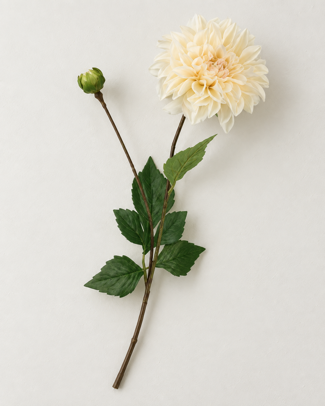 Dahlia · creme – enkelt kunstig stilk